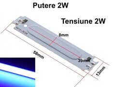 LED COB, 58X13MM / 2W ALBASTRU